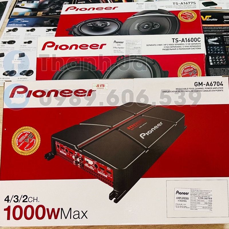 Loa Xe Pioneer Và 1 Amply Pioneer 4 Kênh , Bao công Lắp Đặt