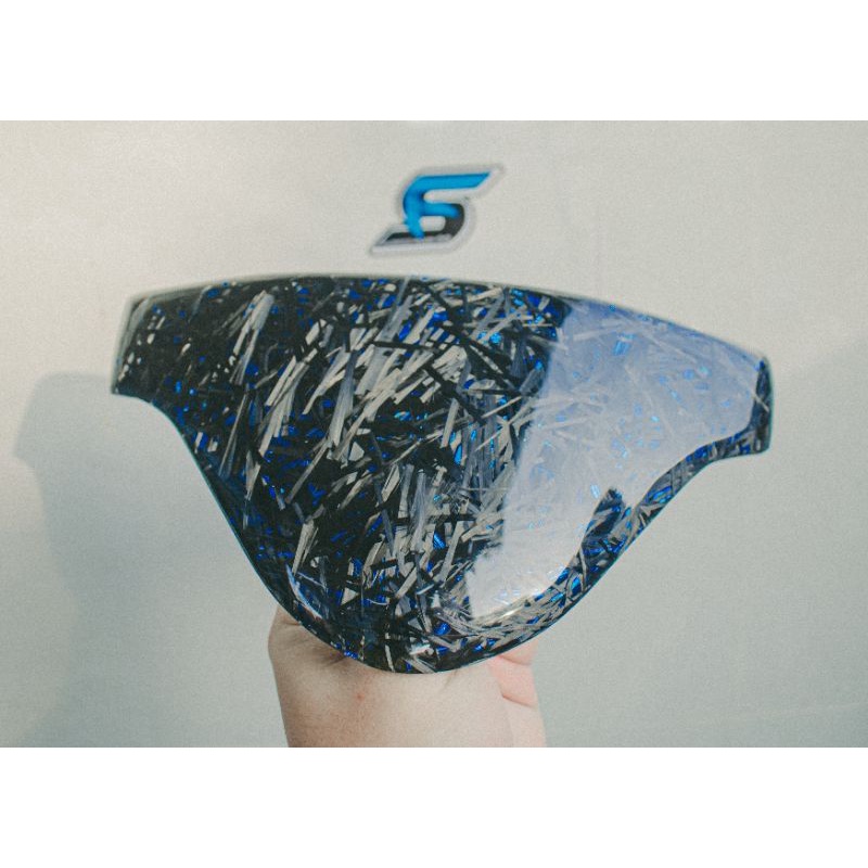 Mão đầu xe Future Led ốp Carbon Fiber vân Foged xanh dương