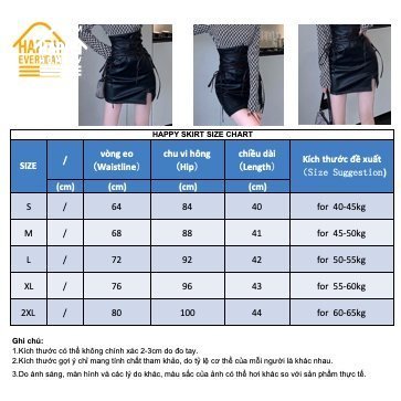 HAPPY HOMLIV Chân váy cạp cao Chân váy da PU cho nữ Chân váy ngầu Chân váy da bigsize