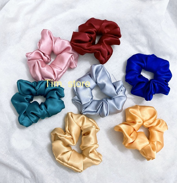 [Ảnh thật] CỘT TÓC VẢI SCRUNCHIES SATIN BÓNG P1