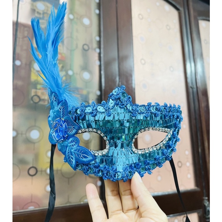 Mặt nạ hoá trang cosplay lông vũ / Mặt nạ chơi trung thu HALOWEEN