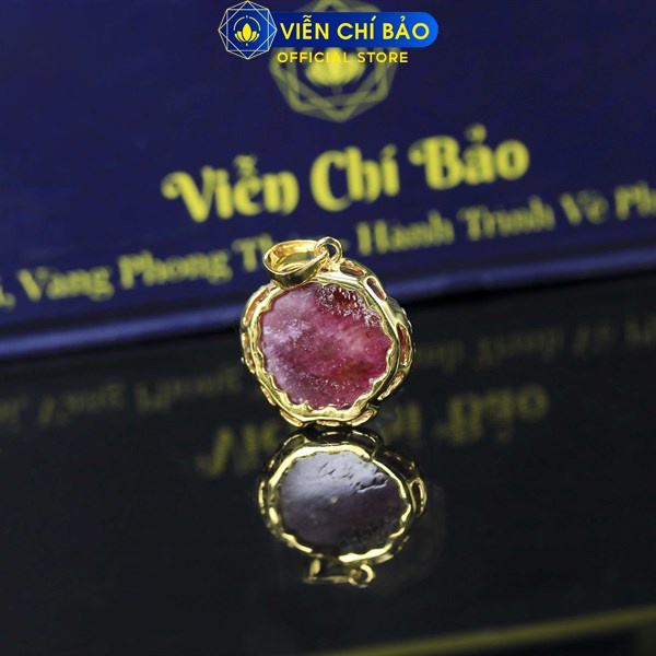 Mặt dây chuyền  hoa mẫu đơn ruby - xi vàng thời trang phụ kiện trang sức Viễn Chí Bảo M600045