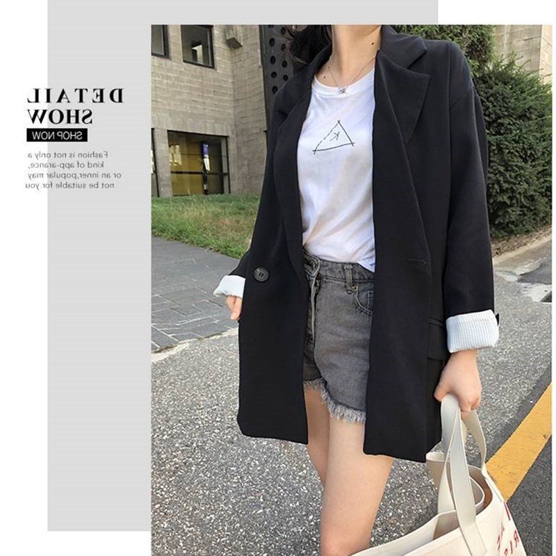 Áo khoác vest phong cách Hàn Quốc form rộng thanh lịch trẻ trung cho nữ