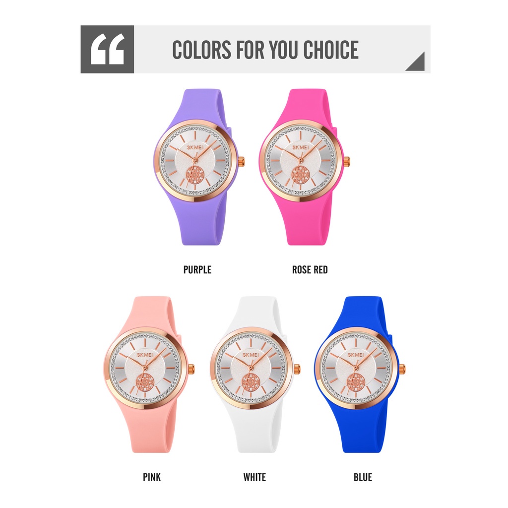Đồng Hồ Analog Máy Quartz Nữ SKMEI 1847 Dây Silicone Chống Nước
