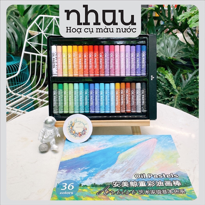 Sáp dầu Cá Voi vẽ tranh nổi 12/24/36/48 màu