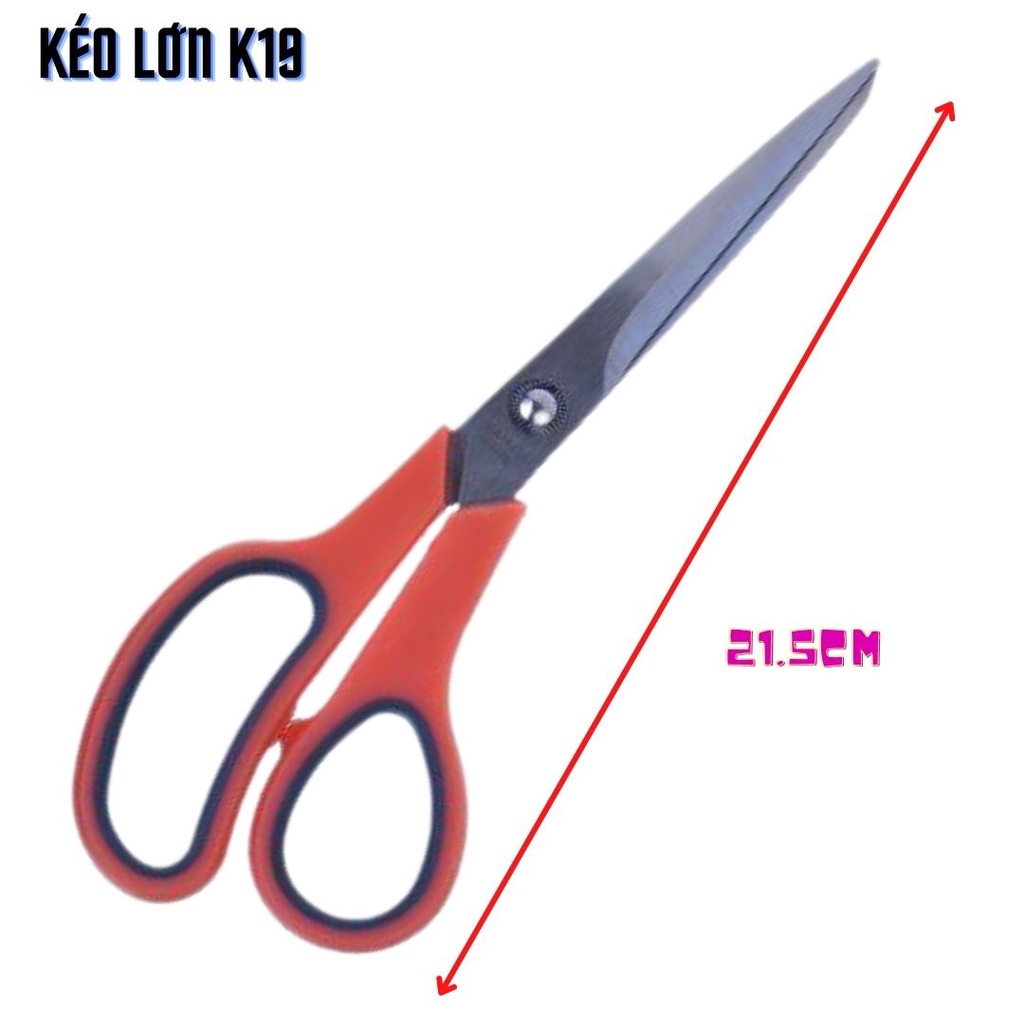 Kéo cắt giấy lớn K19 dài 21.5cm Đồ cắt giấy Kéo văn phòng