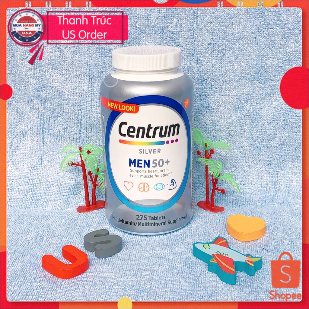 Centrum Silver Men 50+ Vitamin tổng hợp Centrum Men 50+ Mẫu mới 275 viên của Mỹ