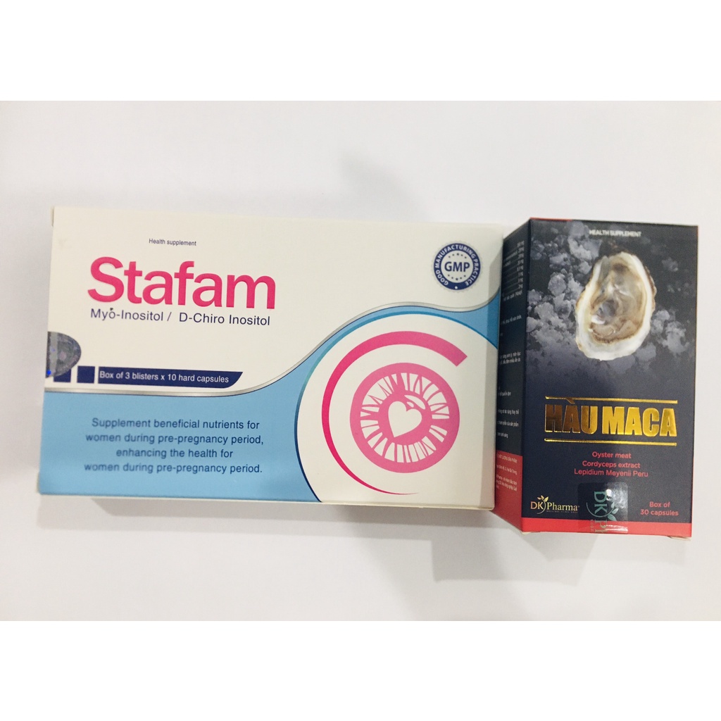 1BổTrứng STAFAM tăng thụ thai 1 Bổ TinhTrùng HÀU BIỂN Maca tăng chất lượng tinh trùng, đón con khỏe mạnh