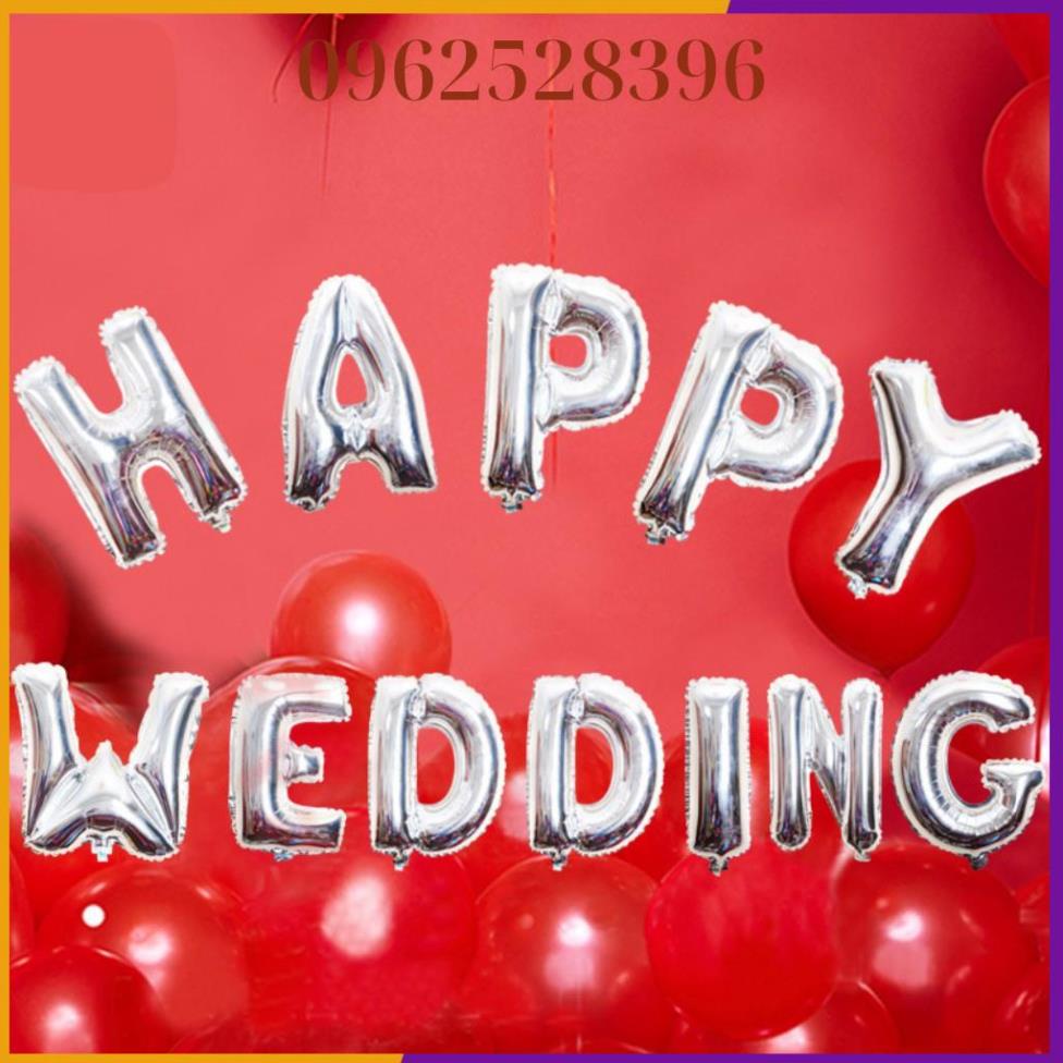 Bóng chữ màu bạc size 16inch ghép tên trang trí nhiều màu