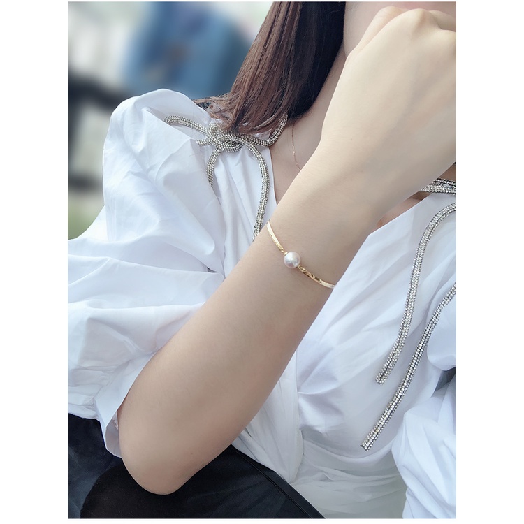 Vòng tay lắc tay titan nữ ngọc 2 mảnh S1-207 - CAM KẾT KHÔNG GỈ, KHÔNG BAY MÀU - BẢO HÀNH 12 THÁNG