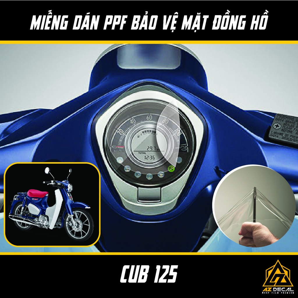 Film PPF Dán Bảo Vệ Đồng Hồ Xe Honda Cub 125 | Miếng Dán Trong Suốt Decal Đồng Hồ Xe Máy Chống Xước