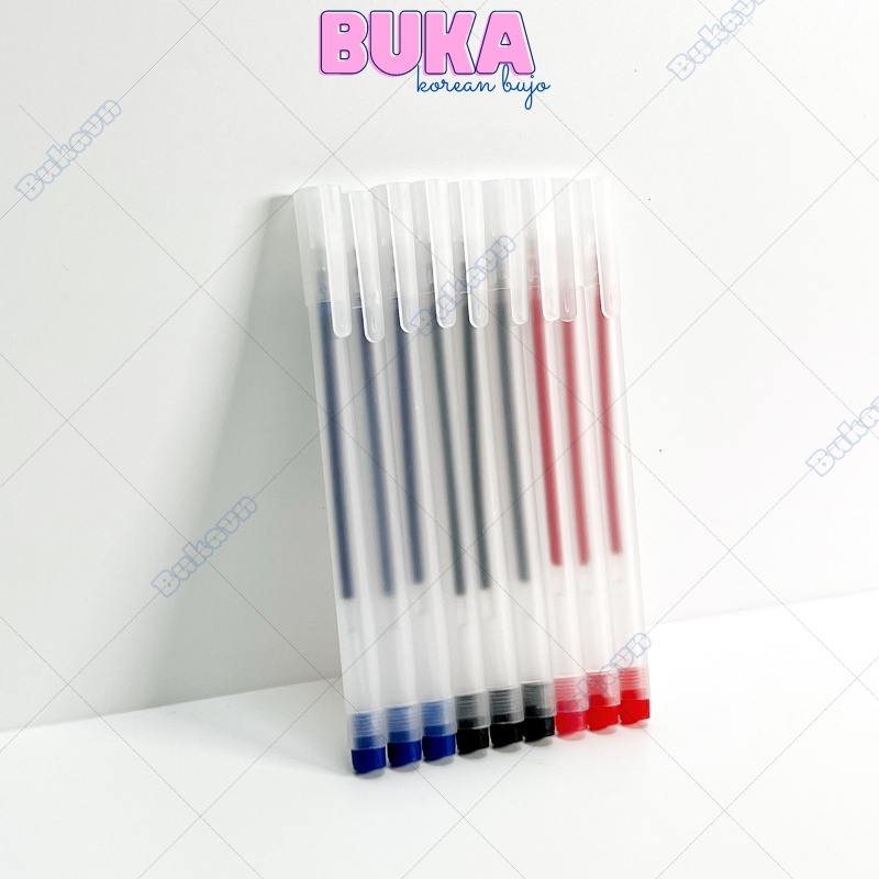 Bút gel Buka bút gel đen resun bút bi nước đen xanh đỏ mực khô nhanh ngòi 0,5mm combo 20-100 chiếc