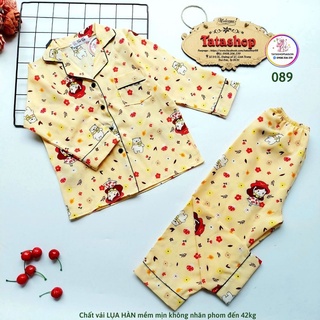 Bộ pijama mặc ngủ chất lụa dài tay cho bé trai bé gái size đại