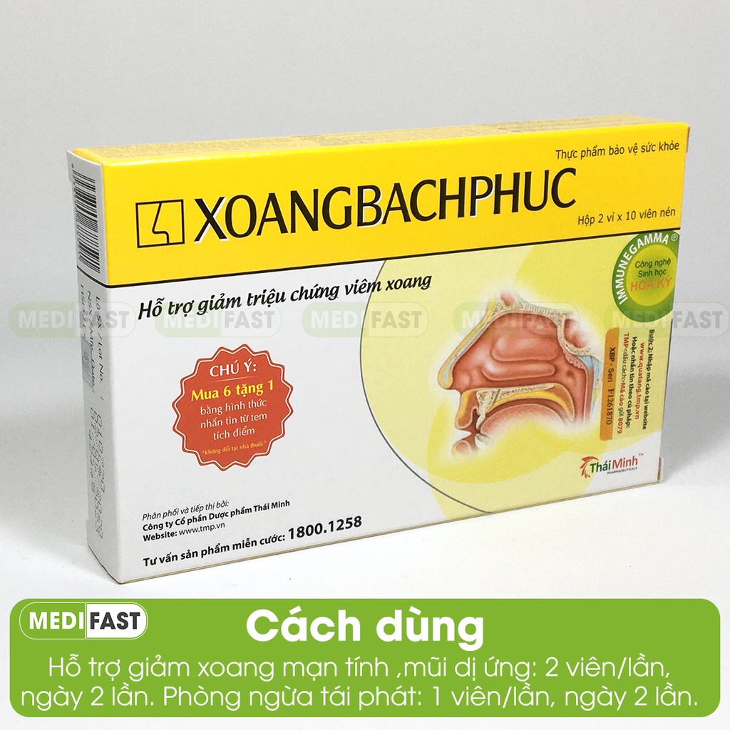 Xoang Bách Phục hỗ trợ giảm viêm mũi xoang - Có tem tích điểm