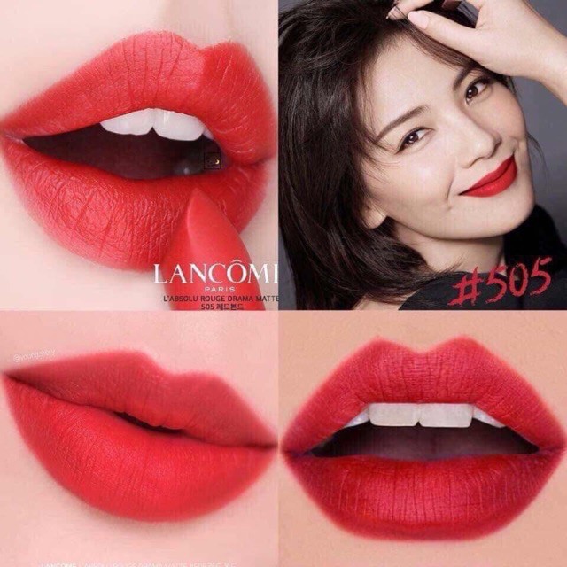 Son Lì Lancôme Lâu Trôi 505 Adoration Màu Đỏ Cam