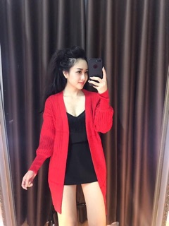 Áo len khoác dài tay bo