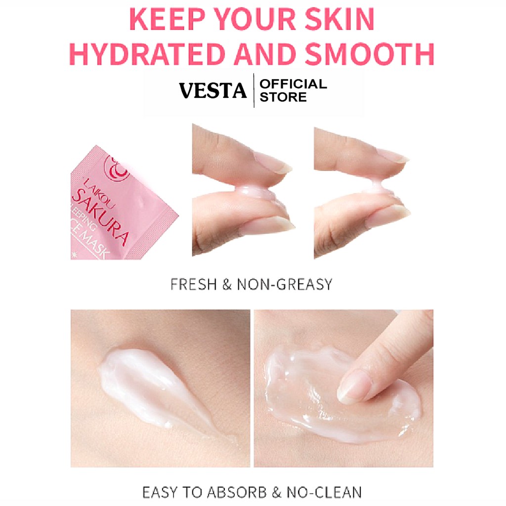 Mặt nạ ngủ hoa anh đào - 1 gói lẻ mask thạch dưỡng trắng sakura laikou cấp ẩm sáng da | BigBuy360 - bigbuy360.vn
