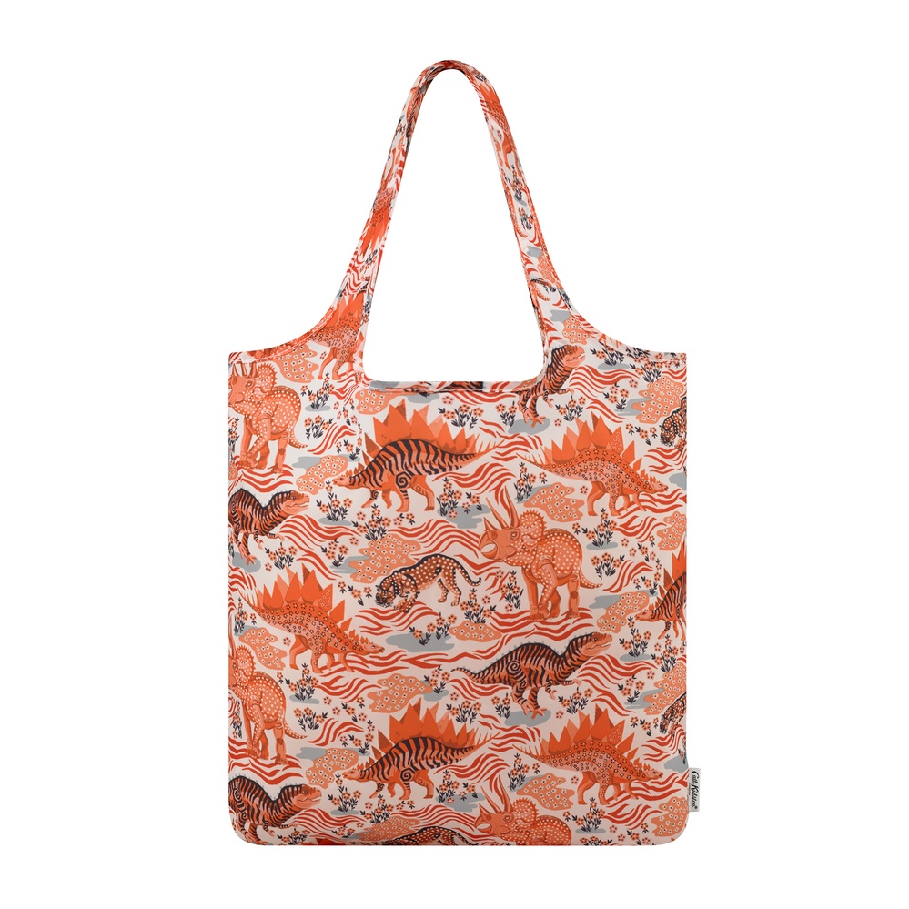 Cath Kidston - Túi đeo vai xếp gọn/Foldaway Shopper - Camo Dino - Cream -1041774