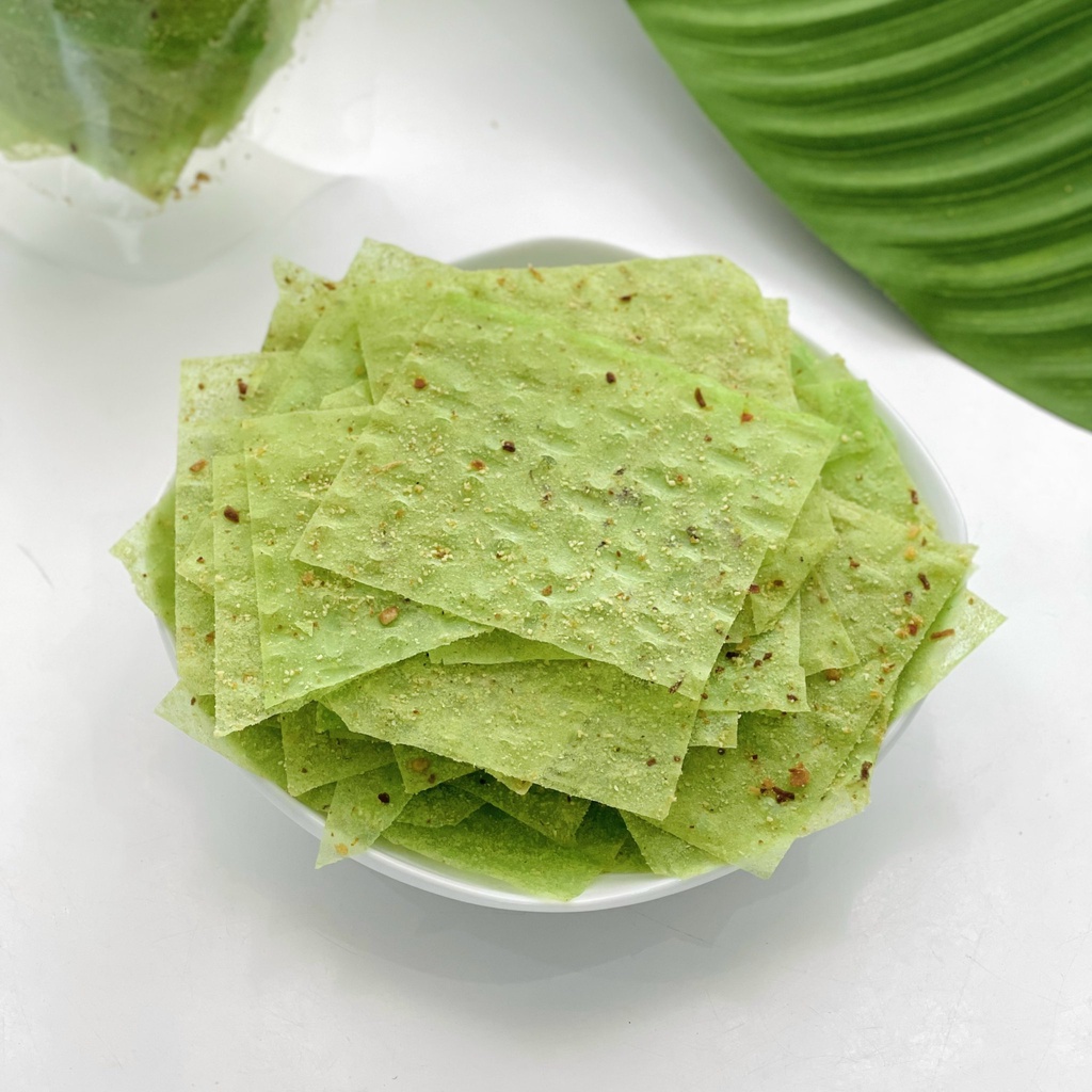 Bánh Tráng Lá Dứa Phô Mai TIGER FOOD Bánh Tráng Lá Dứa Long An Vị Ngọt Thơm Mùi Lá Dứa Túi Zip 70g Thơm Ngon