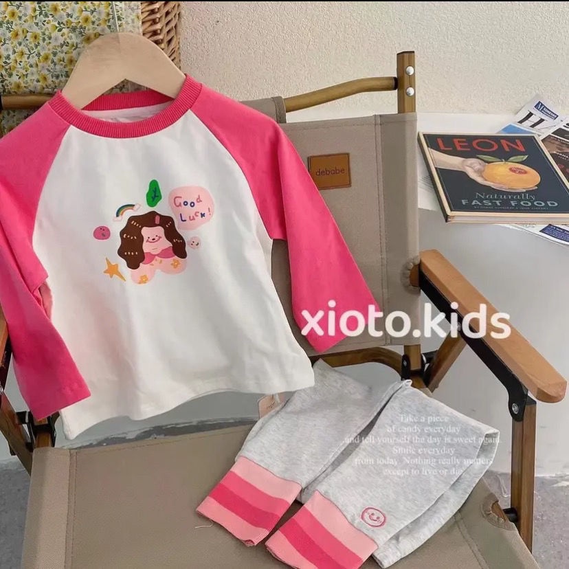 Áo Thun Tay Dài Thời Trang Xuân Thu 2022 Mới Cho Bé Gái