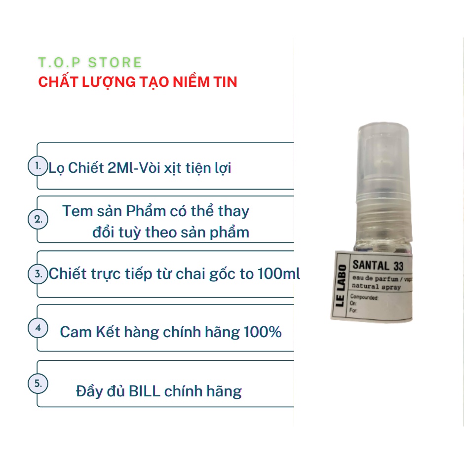 [ GIÁ HUỶ DIỆT ] Nước hoa Mini 2Ml nhiều mùi test chuẩn các hãng