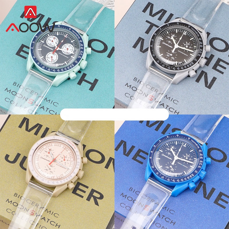 Dây Đeo PVC Trong Suốt 20mm Chống Thấm Nước Thay Thế Cho Đồng Hồ Thể Thao Swatch Omega Collaboration MoonSwatch