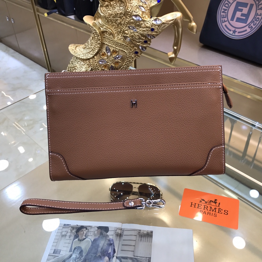 Túi clutch nam da thật thời trang cao cấp Hermes HM phong cách lịch lãm, sang trọng