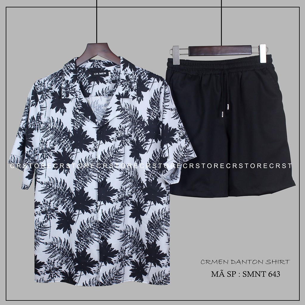 Áo Sơ Mi Cổ Vest FERN TREE. Sơ mi tay lỡ ngắn tay unisex nam nữ trơn vải lụa mềm SMNT643 | BigBuy360 - bigbuy360.vn