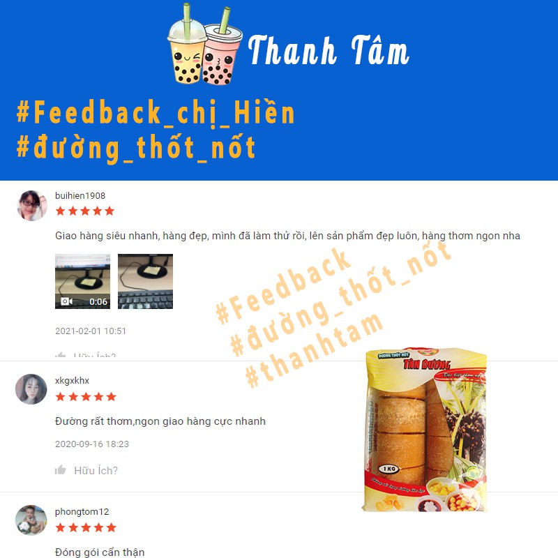 Đường Thốt Nốt Nguyên Chất Tân Dương (1kg) Vị Ngọt Thanh Mát - ThanhTamFood