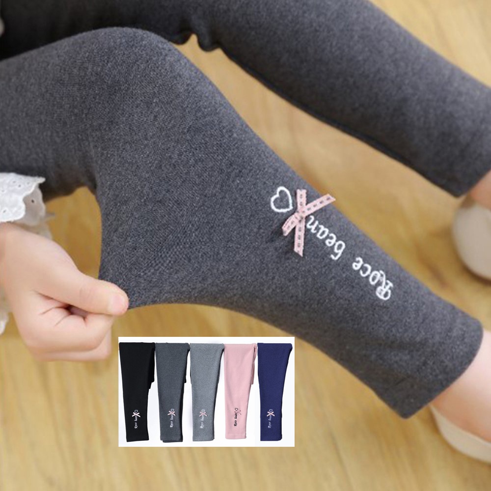Quần legging cho bé gái có size đại 6-55kg co dãn 4 chiều quần dài trẻ em hình thêu ROCE BEAN