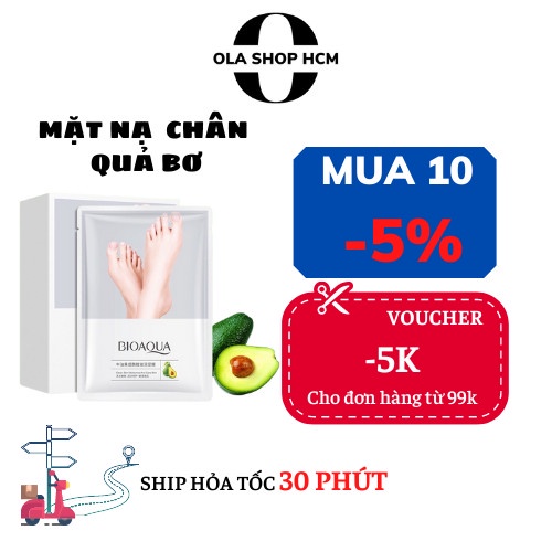 Mặt nạ dưỡng ẩm tay và chân tinh chất bơ BIOAQUA giúp da mịn màng trắng sáng dưỡng ẩm tẩy tế bào chết