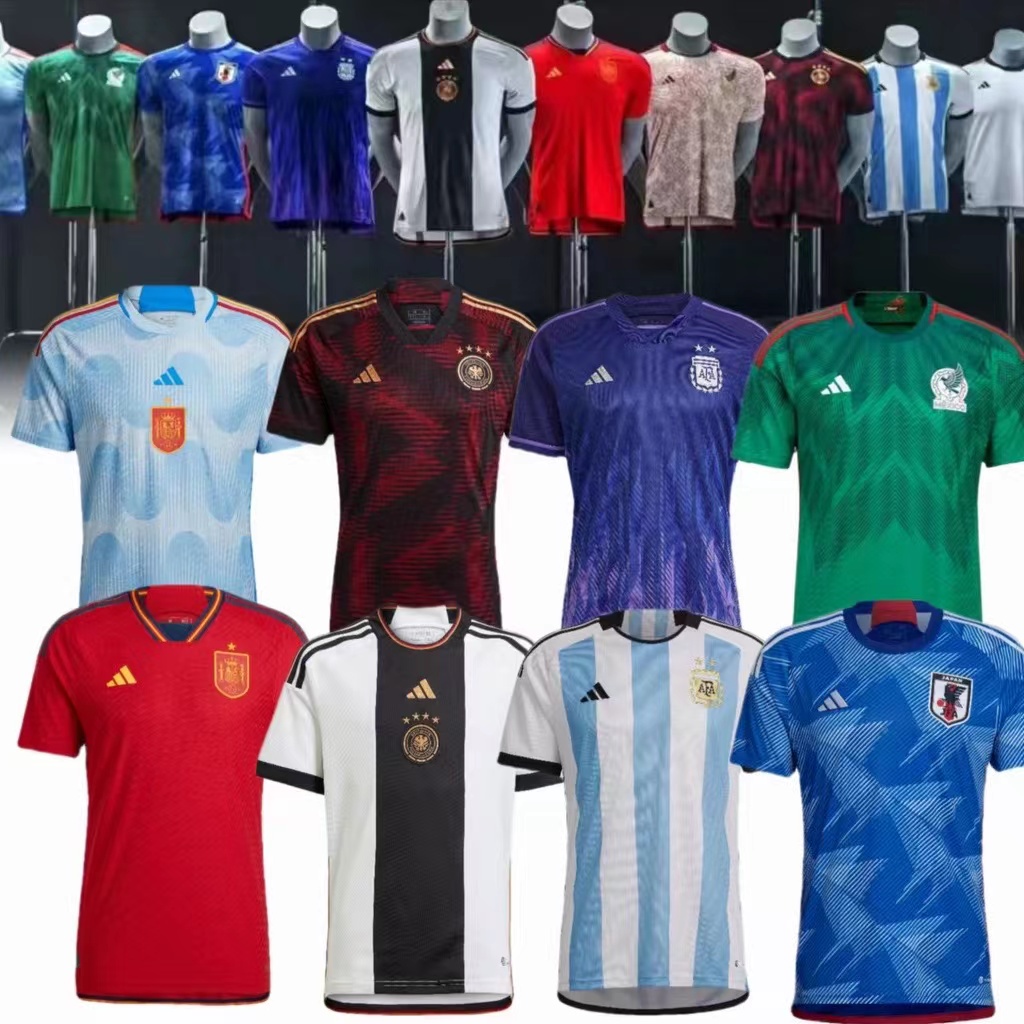 Bộ Đồ Đá Banh Nam size S-2XL 2022-23 Đức Argentina, Mexico, Nhật Bản, Tây Ban Nha, Tây Ban Nha