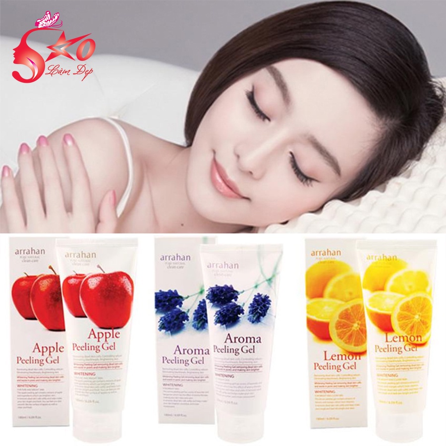 Gel tẩy tế bào chết Arrahan 180ml, chiết suất hoa quả, thảo dược và than hoạt tính giúp làm sạch sâu và dưỡng trắng da