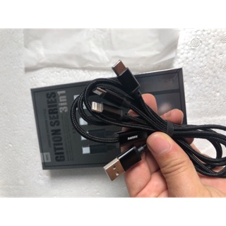 Cáp Sạc 3 Đầu Chính Hãng Remax 3in1