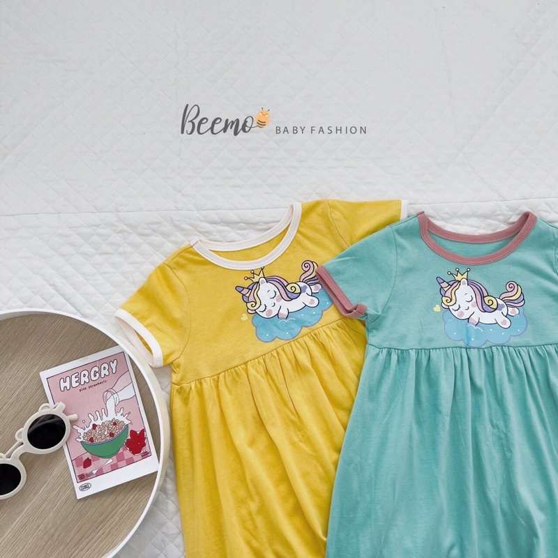 Váy bé gái Beemo baby Doll in hình chú ngựa cho bé từ 12-23kg - 22V013