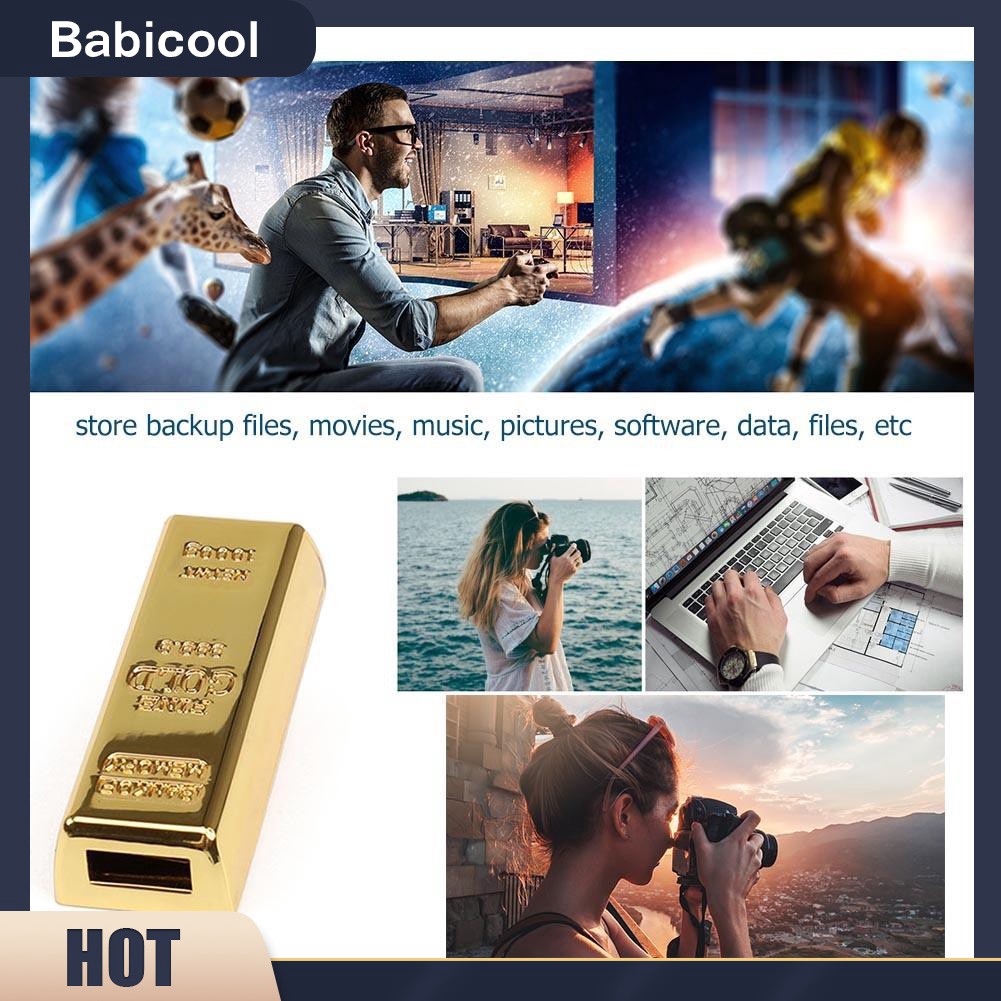 Bullion Gold Bar USB2.0 Flash Drive Memory Sti Pen Drive Mobile U Disk