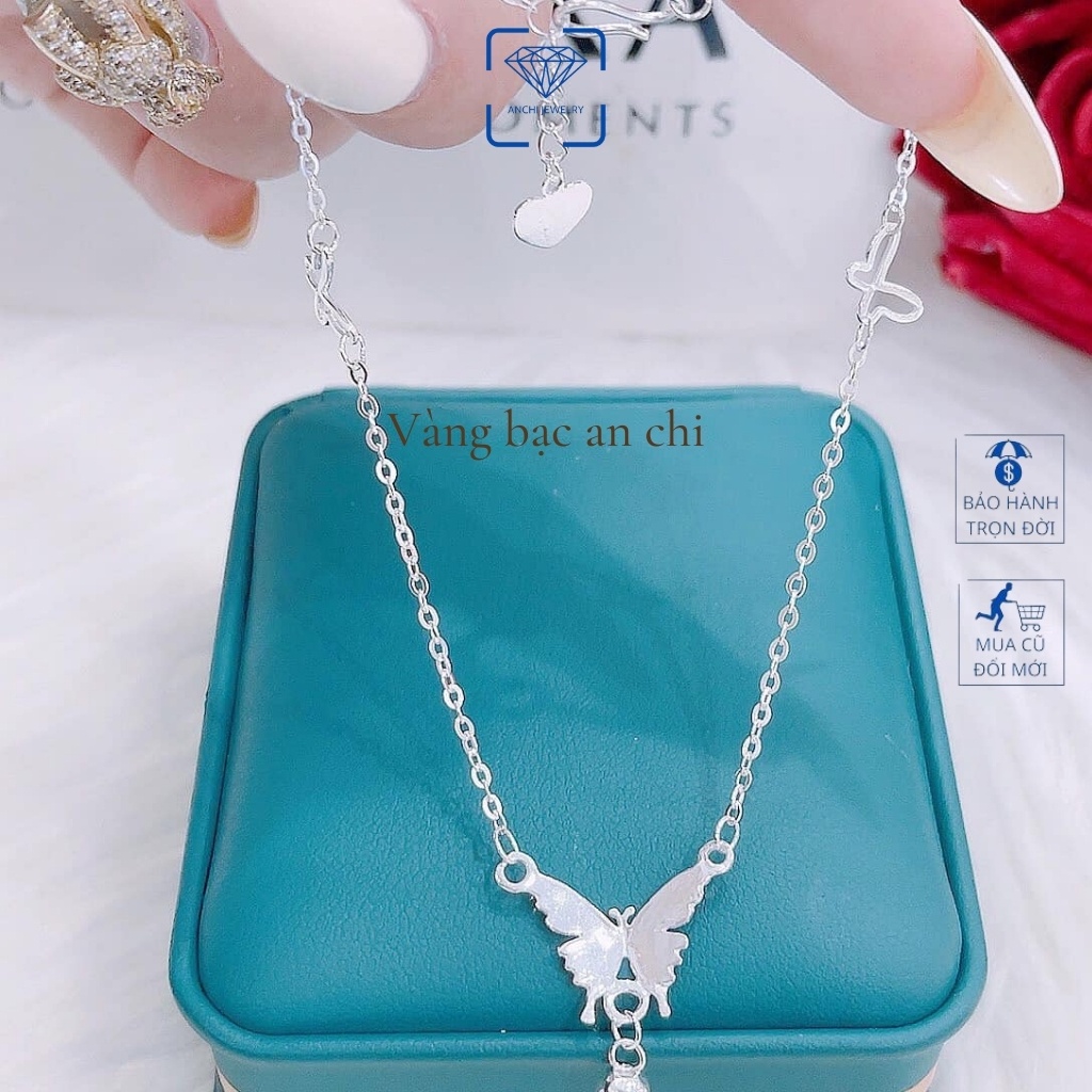 Lắc chân mặt cười / cánh bướm / bông tuyết / bông sen / xe đạp, chuẩn bạc ta - Anchi jewelry