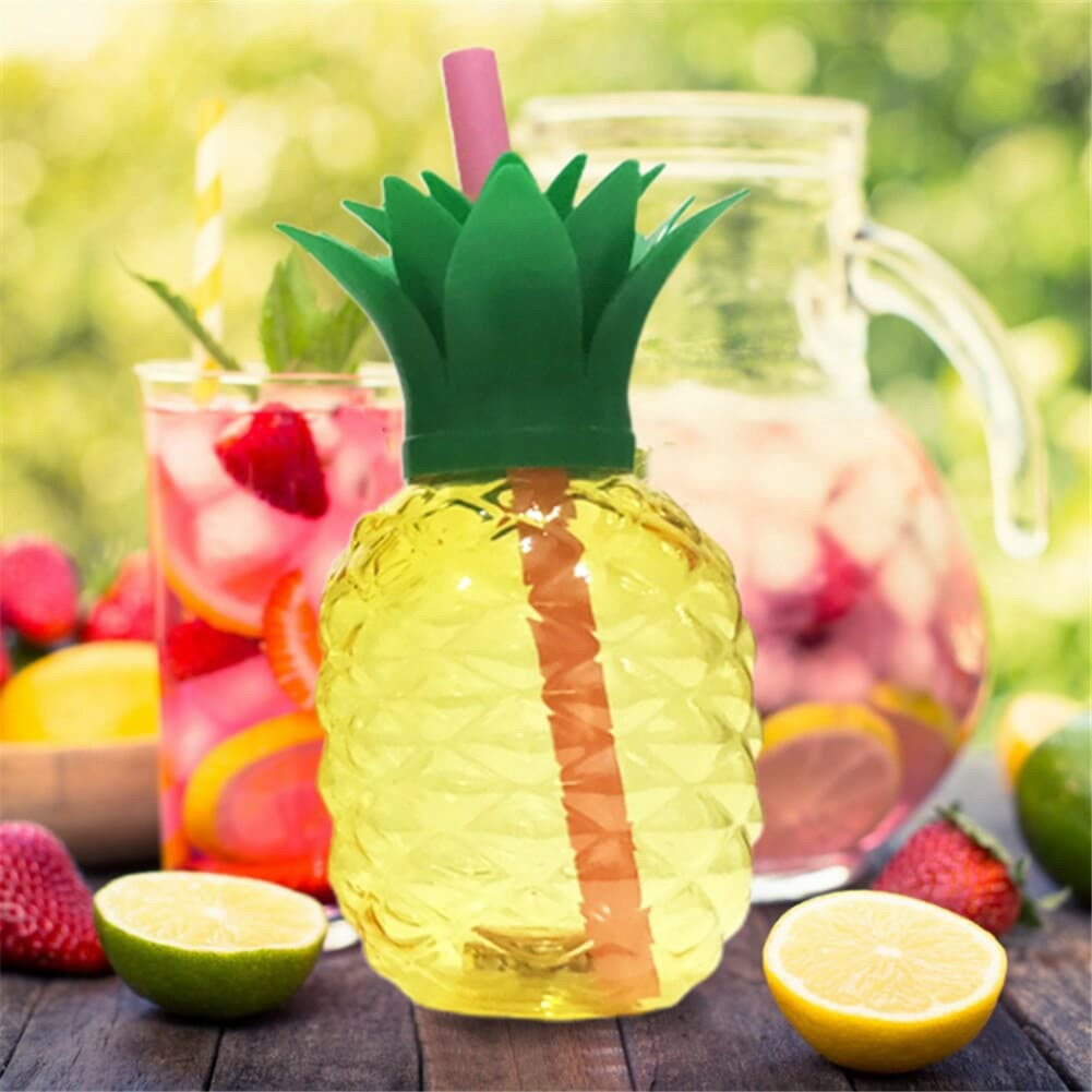 Bình nước hình quả dứa cho bé kèm ống hút dung tích 500ml chất liệu nhựa cao cấp an toàn MiibooShi D2.081