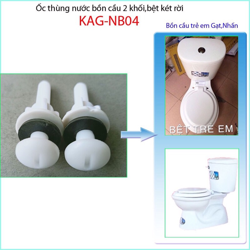 Bộ 2 Ốc két nước bồn cầu, ốc thùng nước bệt thay thế