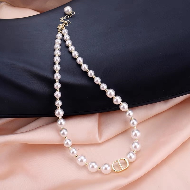 Vòng cổ chuỗi hạt chữ CD - Choker phong cách hàn quốc