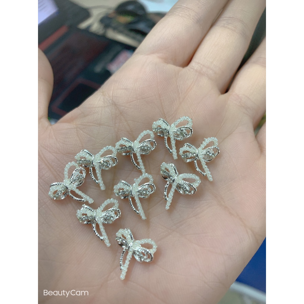 Charm nơ kép trang trí nail