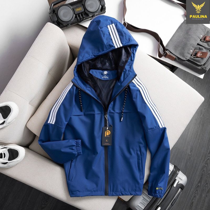 Áo khoác gió 3 sọc tráng bạc nam nữ mã 02 chống thấm nước cao cấp