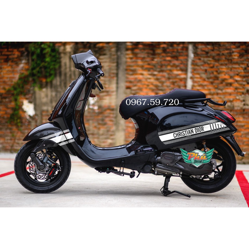 Bộ tem rời Christian Dior Vespa Sprint hoặc Primavera đen