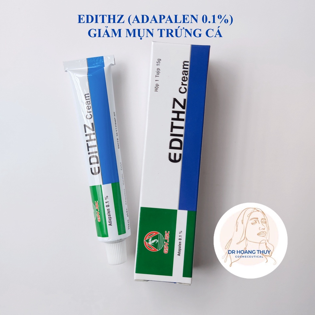✅[Chính Hãng] Edithz Cream GSV 15g - Adapalen 0.1% - Giảm Mụn Trứng Cá, Ẩn, Đầu Đen, Viêm