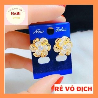 Bông tai nữ 💎𝑭𝑹𝑬𝑬𝑺𝑯𝑰𝑷 💎[Mã HOAC10 giảm 10% đơn 99k] Bông Tai Hoa Mai 5 Tầng Đá Cánh Siêu Đẹp