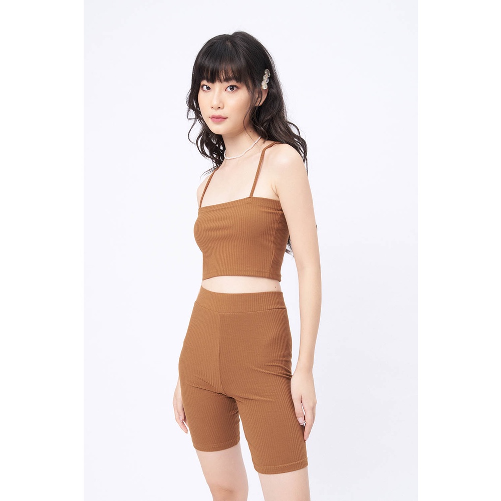 DOTTIE - Quần thun Biker dài nữ nâu Q0232