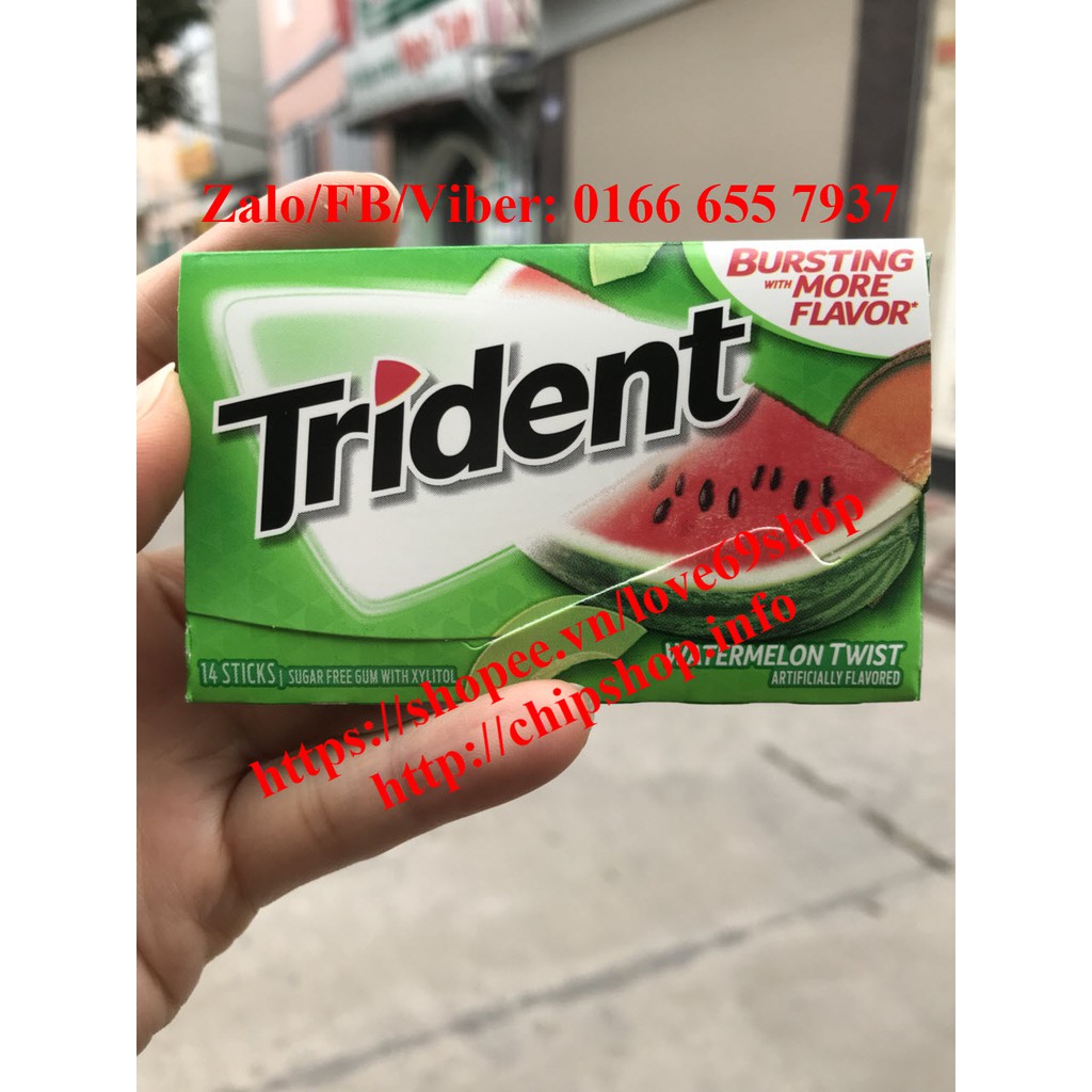 Kẹo cao Su Không Đường Trident Vị Dưa Hấu