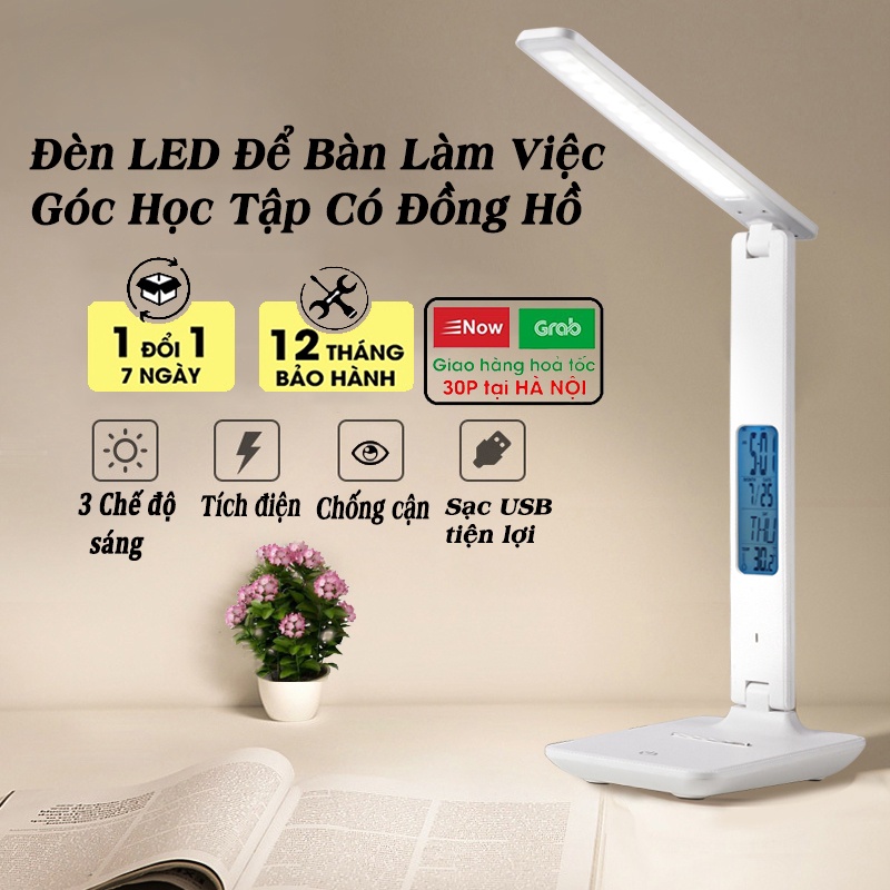 Đèn học để bàn tích điện mini chống cận - đèn ngủ để bàn 3 chế độ ánh sáng khác nhau an toàn bảo vệ mắt
