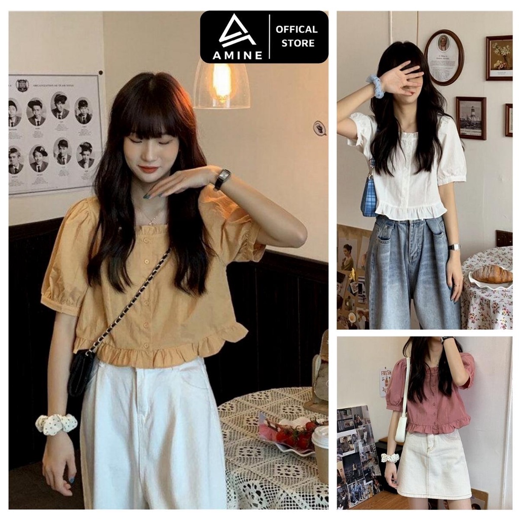 Áo sơ mi nữ đẹp, Sơ mi tay ngắn Free size nhiều màu sắc phong cách Hàn Quốc M93