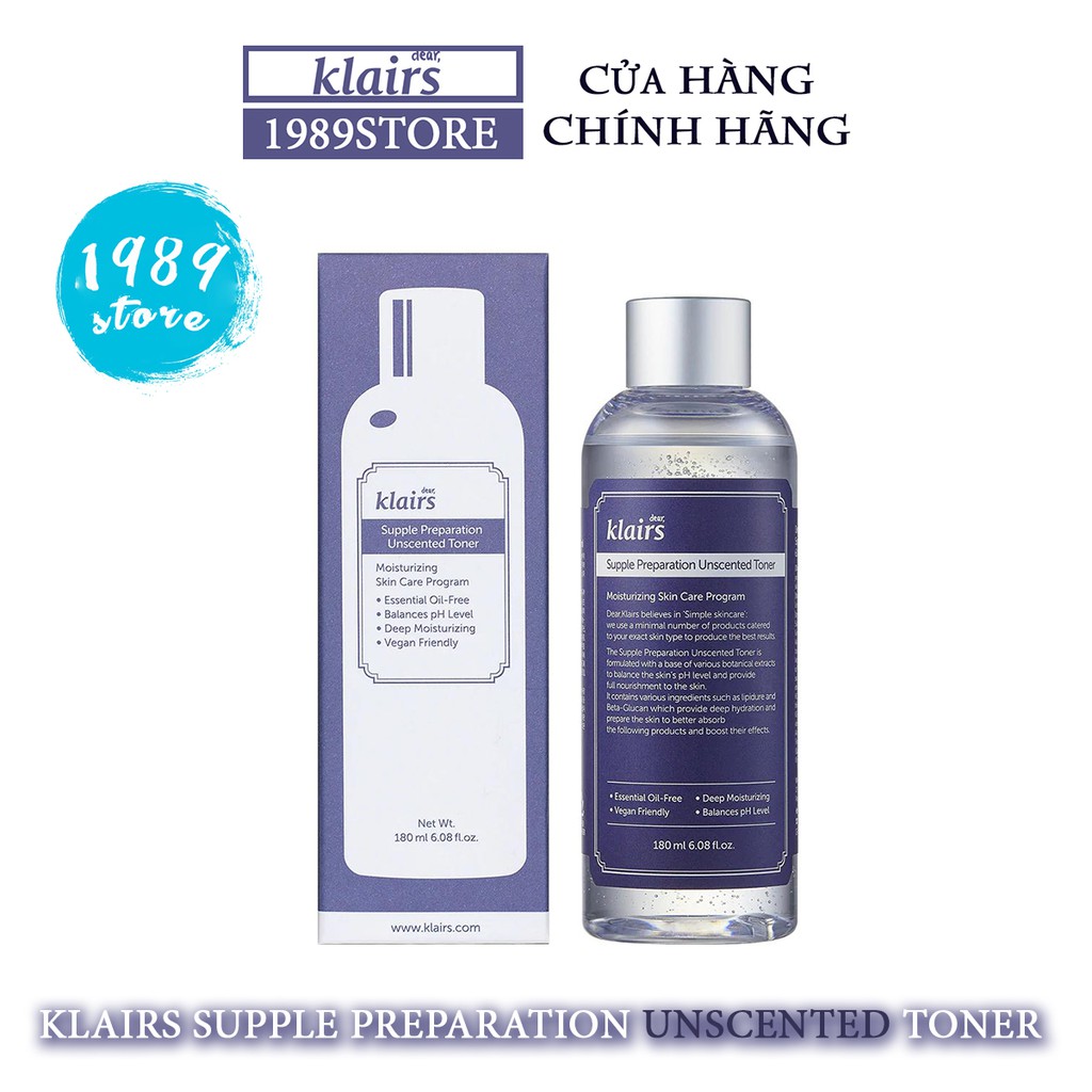 Toner Dear Klairs Supple Preparation Unscented Toner Không Mùi-Cân Bằng pH-Dưỡng Ẩm Sâu- Phân Phối Chính Hãng | WebRaoVat - webraovat.net.vn